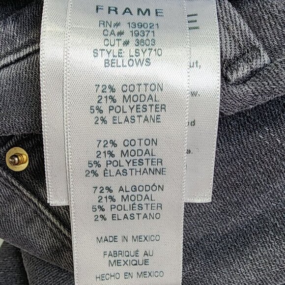 Frame Le Sylvie Slender Straight Jeans Size 25 Dark Wash Cotton/Modal Blend Deni - Picture 6 of 15